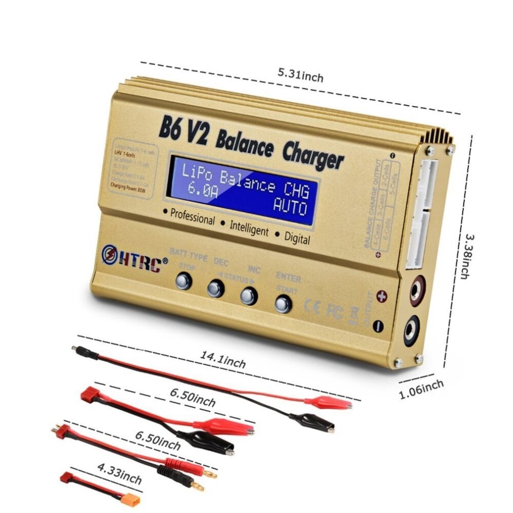 HTRC B6 V2 80W ChargerDischarger 1 6 Cells Balance Charger 2